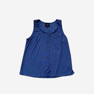 Blue button up tank top